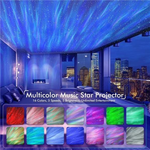 Star/Galaxy Projector for Bedroom,White Noise&Bluetooth Speaker Aurora Projector - Picture 4 of 6
